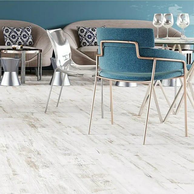 Bodenfliese Feinsteinzeug Oak shabby Weiß Glasiert Matt 90 cm x 22,5 cm