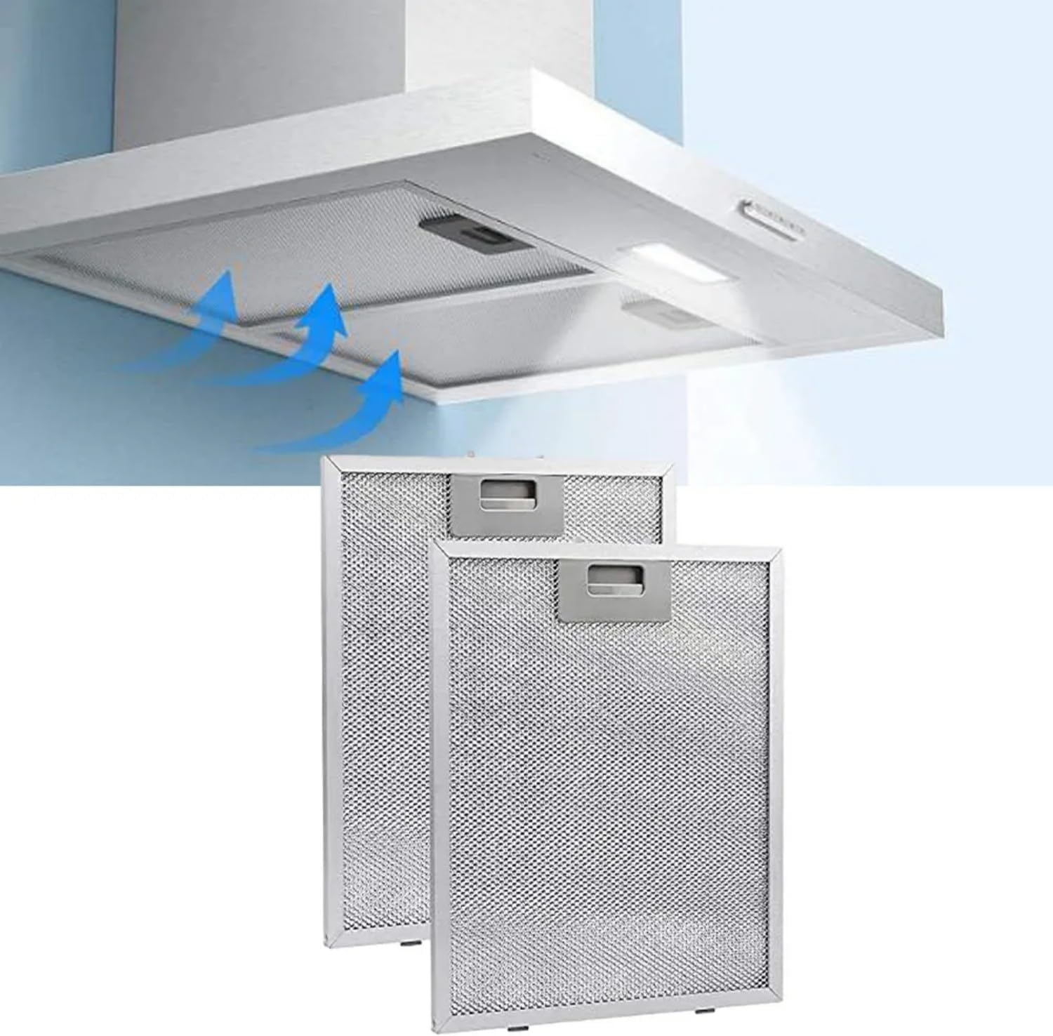Lot De 2 Filtres À Graisse Pour Hotte Aspirante, En Aluminium, Avec Maille De 320 X 260 X 9 Mm.