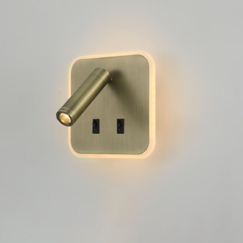 Lampe De Lecture Led Avec Deux Interrupteurs, Style Applique Murale, Faisceau Lumineux Réglable, Rotation 350°/90°, Idéale Comme Lampe De Chevet.