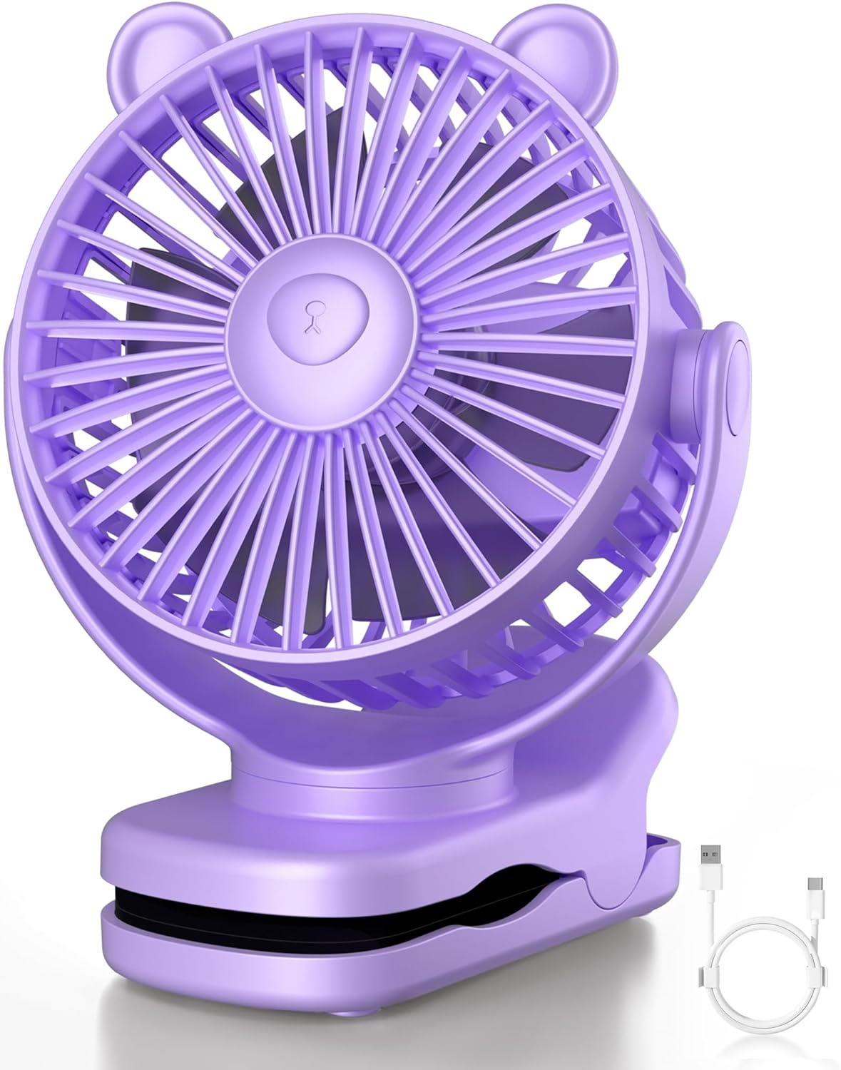Ventilateur Personnel Portable Rechargeable, Batterie 2000 Mah, 3 Vitesses De Ventilation, Indispensable En Voyage,violet.