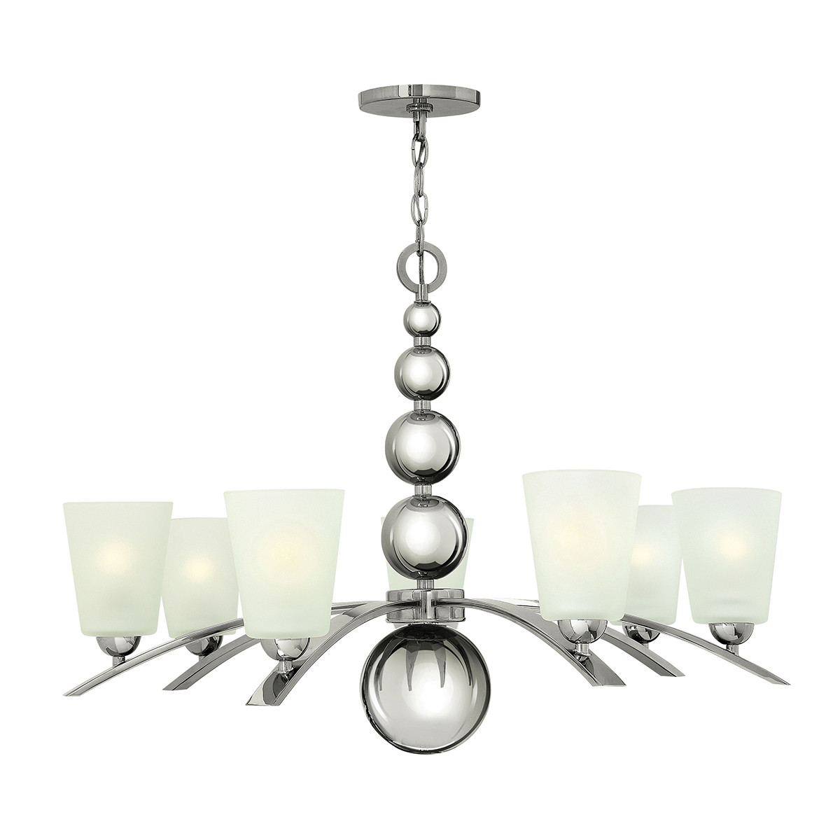 Elstead - Kronleuchter Hängelampe Deckenleuchte Stahl Glas Nickel D 81,3cm Esszimmerlampe