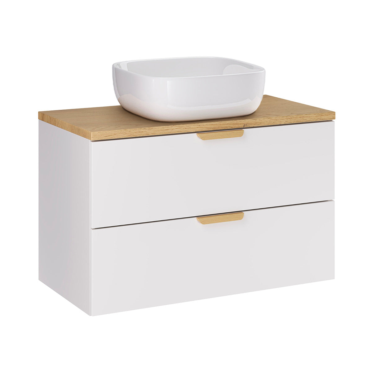 Einzelwaschtisch 80cm Oria Weiß Matt