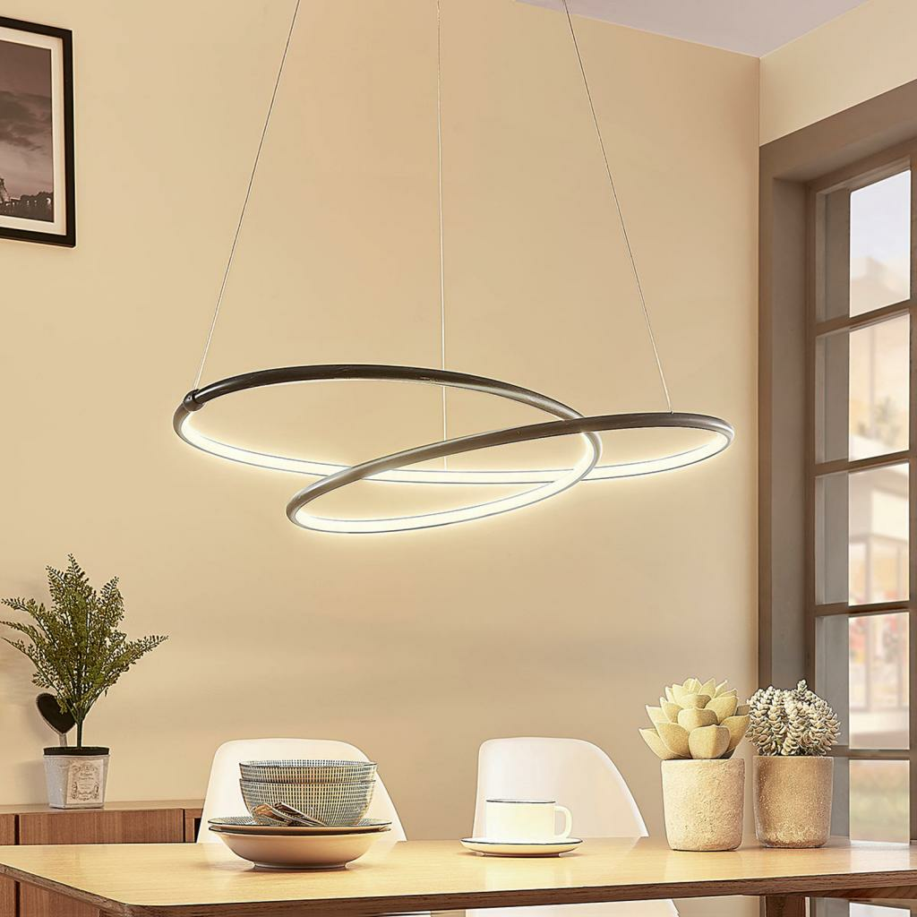 [gebraucht] B-ware Lucande Led Pendelleuchte Mirasu Spiralförmig Lampe Leuchte Hängeleuchte Schwarz