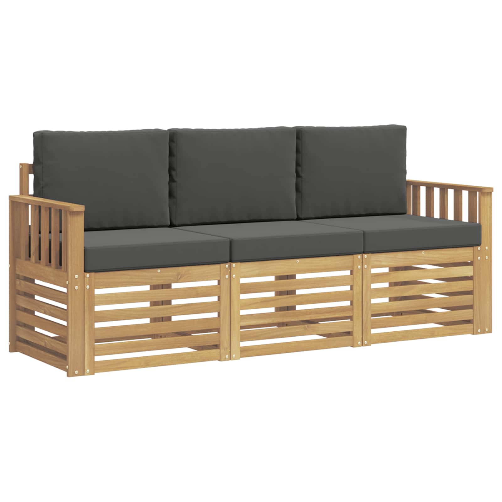 Sofagarnituren 3 Stk. Weiß Und Anthrazit Polyester Vidaxl
