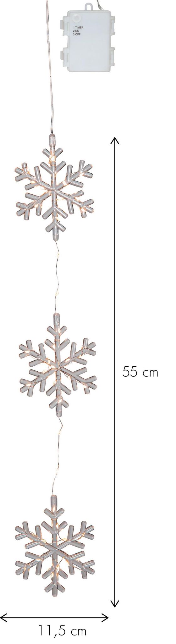 Star Trading Lichterkette Led Stina 3 Schneeflocken Outdoor Transparent