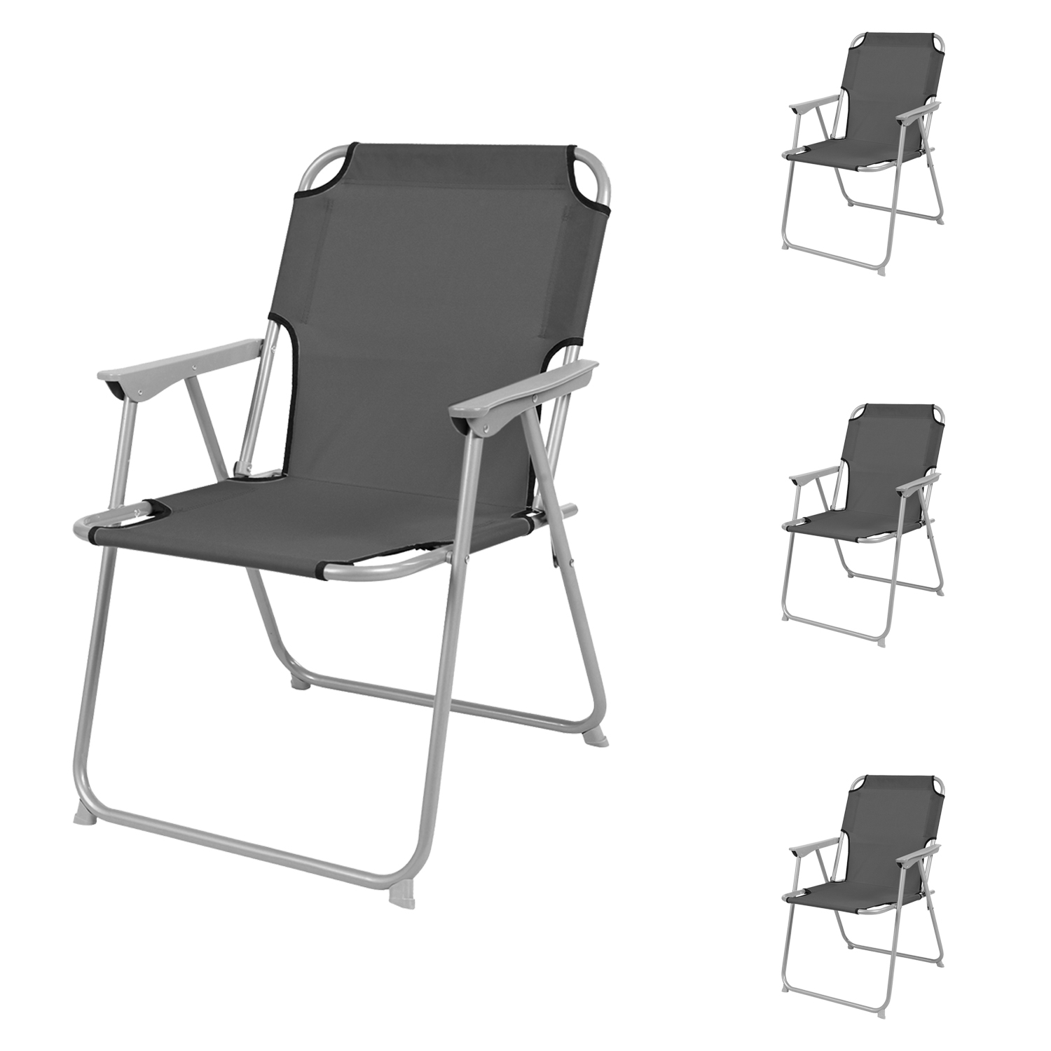 4 Stück Garten / Campingstuhl Oxfort Anthrazit-dpo2600-grau-4