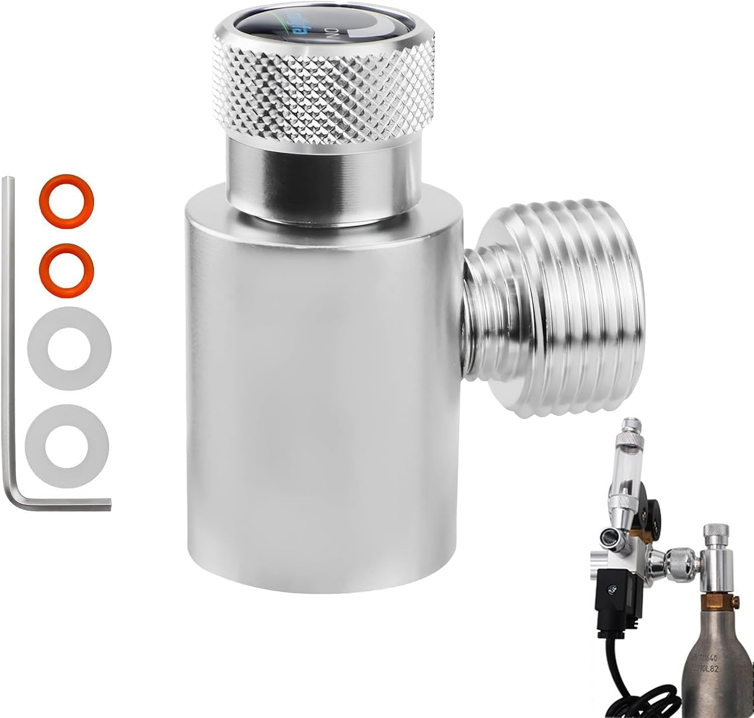 Co2-zylinder-reservoir-adapter, Co2-zylinder-regler Tr21.4 Auf W21.8, Co2-ergänzung Für Sodastream, Co2-zylinder-aufladeadapter, Für Co2-anschlusskit (silber)