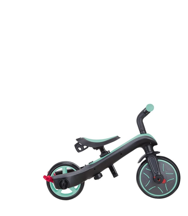 Globber Explorer Trike 4in1 Kinderwagen Dreirad und Laufrad 10/8,5 Zoll TPR-Sitz Höhenverstellbar Mint