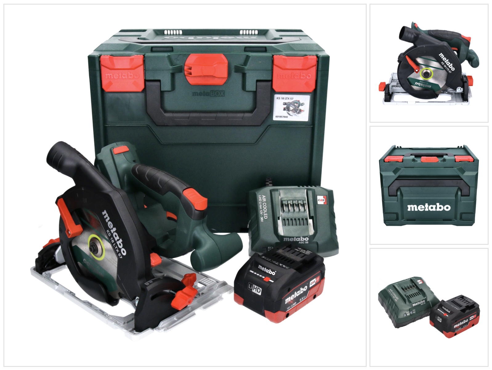 Metabo Ks 18 Ltx 57 Akku Handkreissäge 18 V 165 Mm + 1x Akku 5,5 Ah + Ladegerät + Metabox