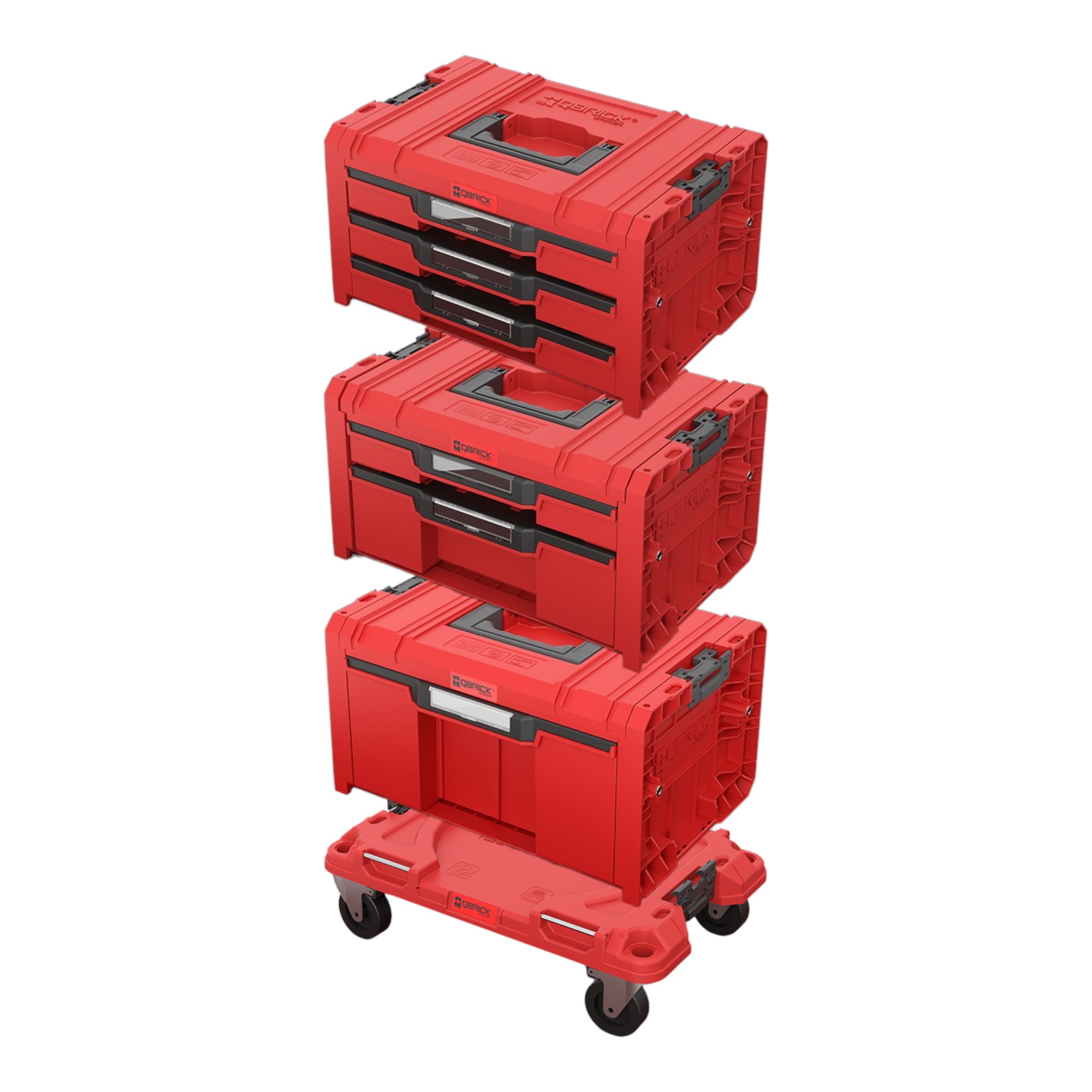 Qbrick System Pro Drawer Workshop Set 6 2.0 Red Ultra Hd Werkzeugkasten Set 4 Tlg. 525 X 345 X 885 Mm