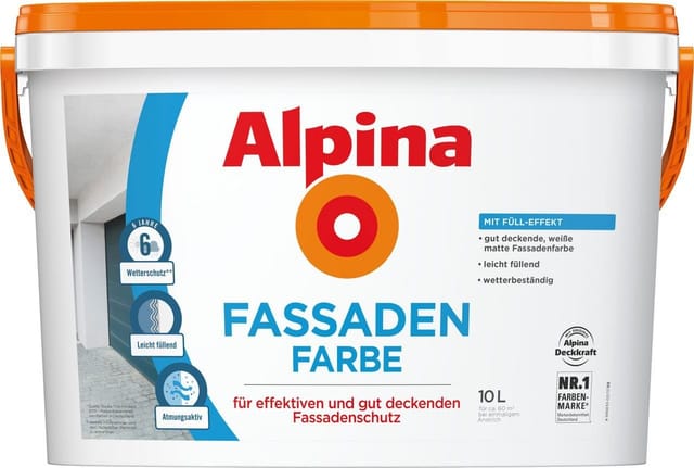 Alpina Fassadenfarbe weiß matt 10 l