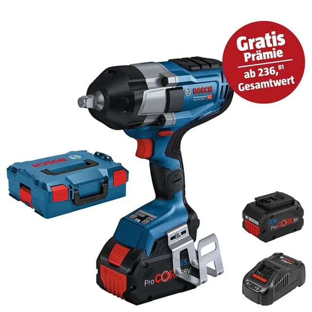 Bosch Professional - Bosch biturbo Akku-Schlagschrauber gds 18V-1000 c 2x 5,5 Ah und Lader in l-boxx