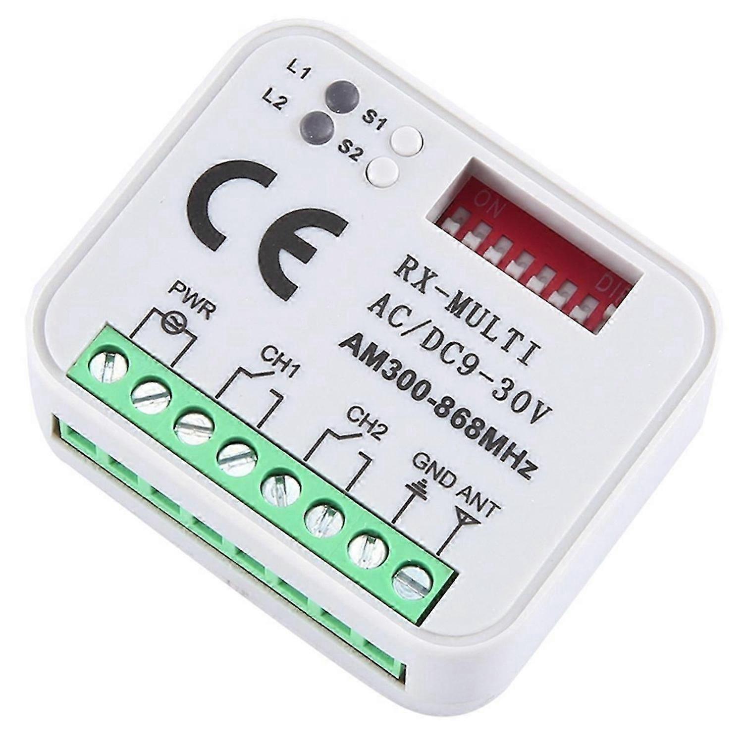 Récepteur Universel Multifréquence 300-868 Mhz, Module Relais 2 Canaux 12 V/24 V, Télécommande De Porte De Garage