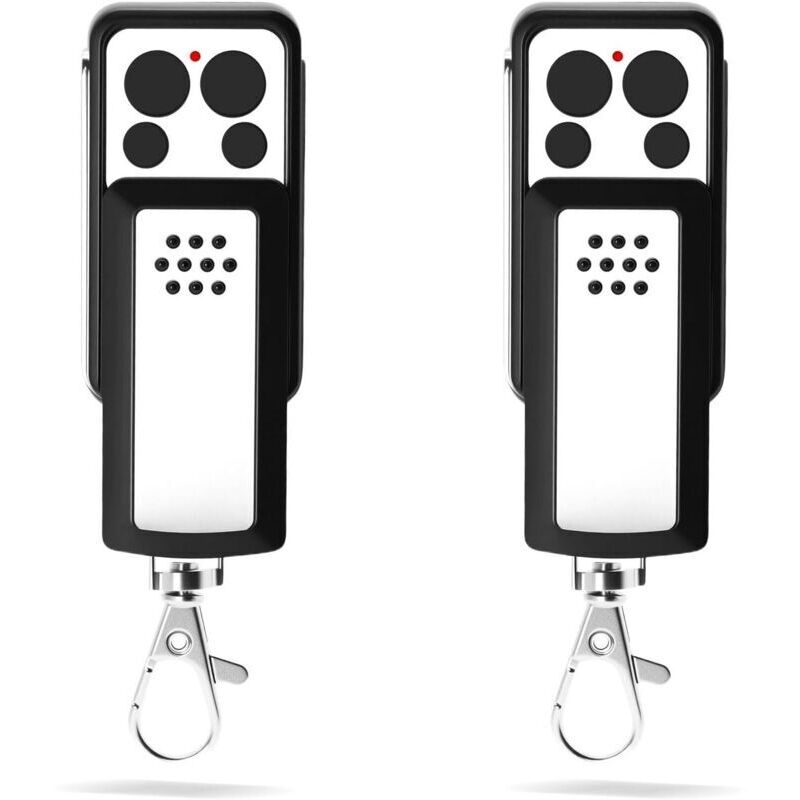 Télécommande Universelle Pour Portail 433,92 Mhz – Lot De 2, 4 Canaux, Code Tournant, Compatible Avec Modèles Courants, Design Glissière, Piles Incluses
