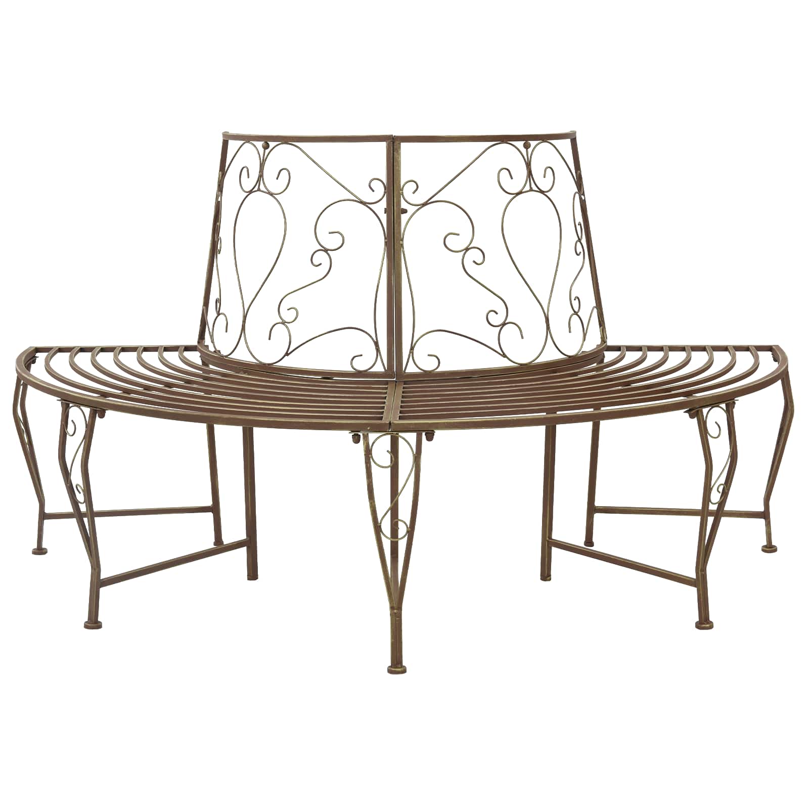 Baumbank 4 -sitzer 160 X 80 X 89 Cm Steel Antikbraun Vidaxl