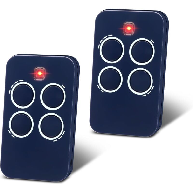 Télécommande 433 Mhz Lot De 2 À 4 Canaux Pour Portail Et Garage – Compatible Avec Systèmes Genius Echo Tx4 Tx2