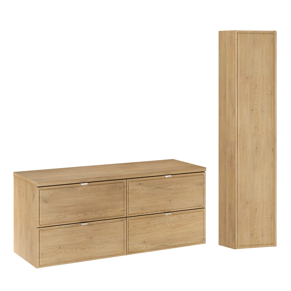 Set Aus Waschtischunterschrank 120cm Und Säule Elias Holz