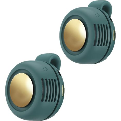 Zwei Tragbare Clip-ventilatoren, Usb-aufladbar, Mini-ventilatoren Ohne Rotorblätter, 360°-drehung, 3 Geschwindigkeitsstufen, Leise Kühlung, Geeignet Für Reisen Und Büro.