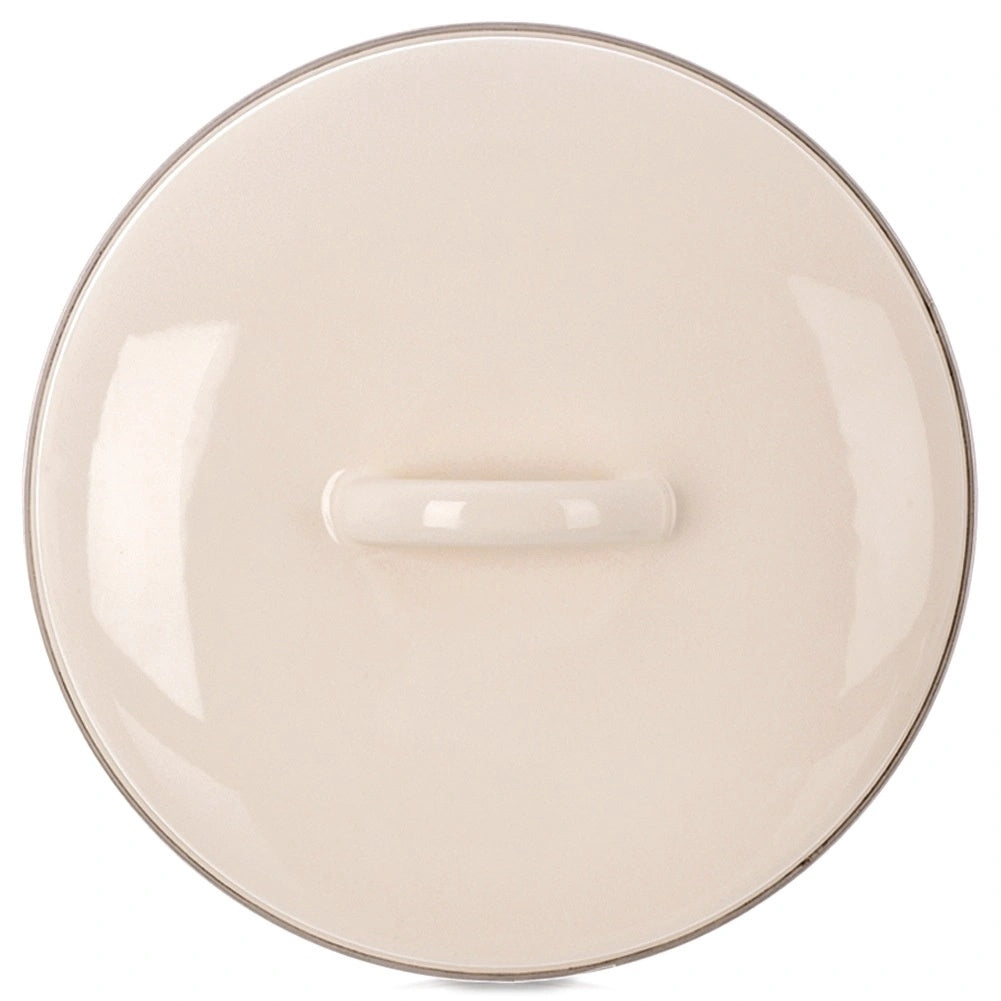 20 Cm Cream Enamel Pot Lid With Handle