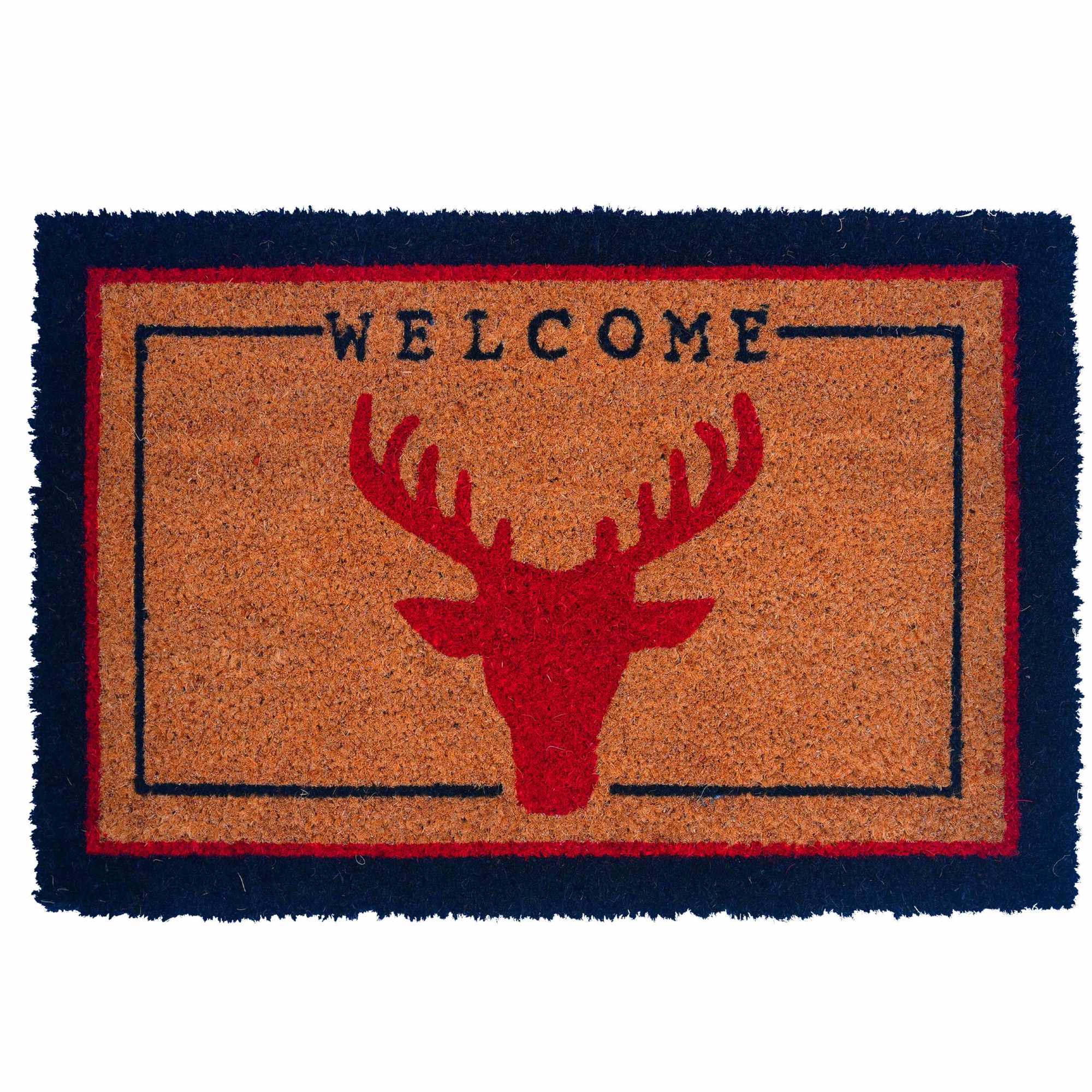 Welcome Coir Doormat, Non-slip, 60x40 Cm