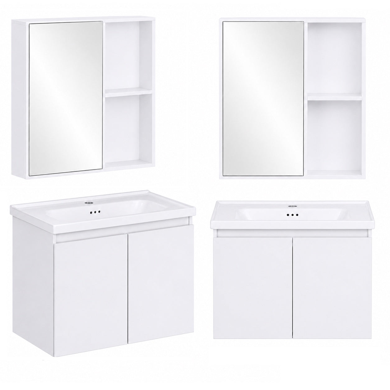 Wall-mounted Bathroom Vanity Set With Ceramic Sink