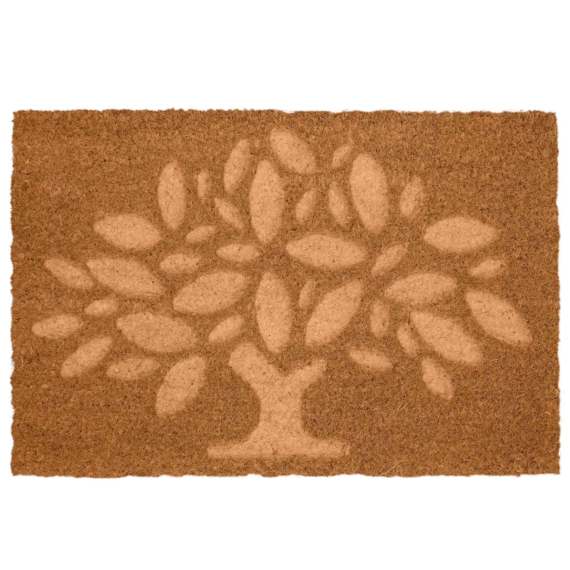 Textured Coir Doormat, 60x40 Cm, Natural Fiber
