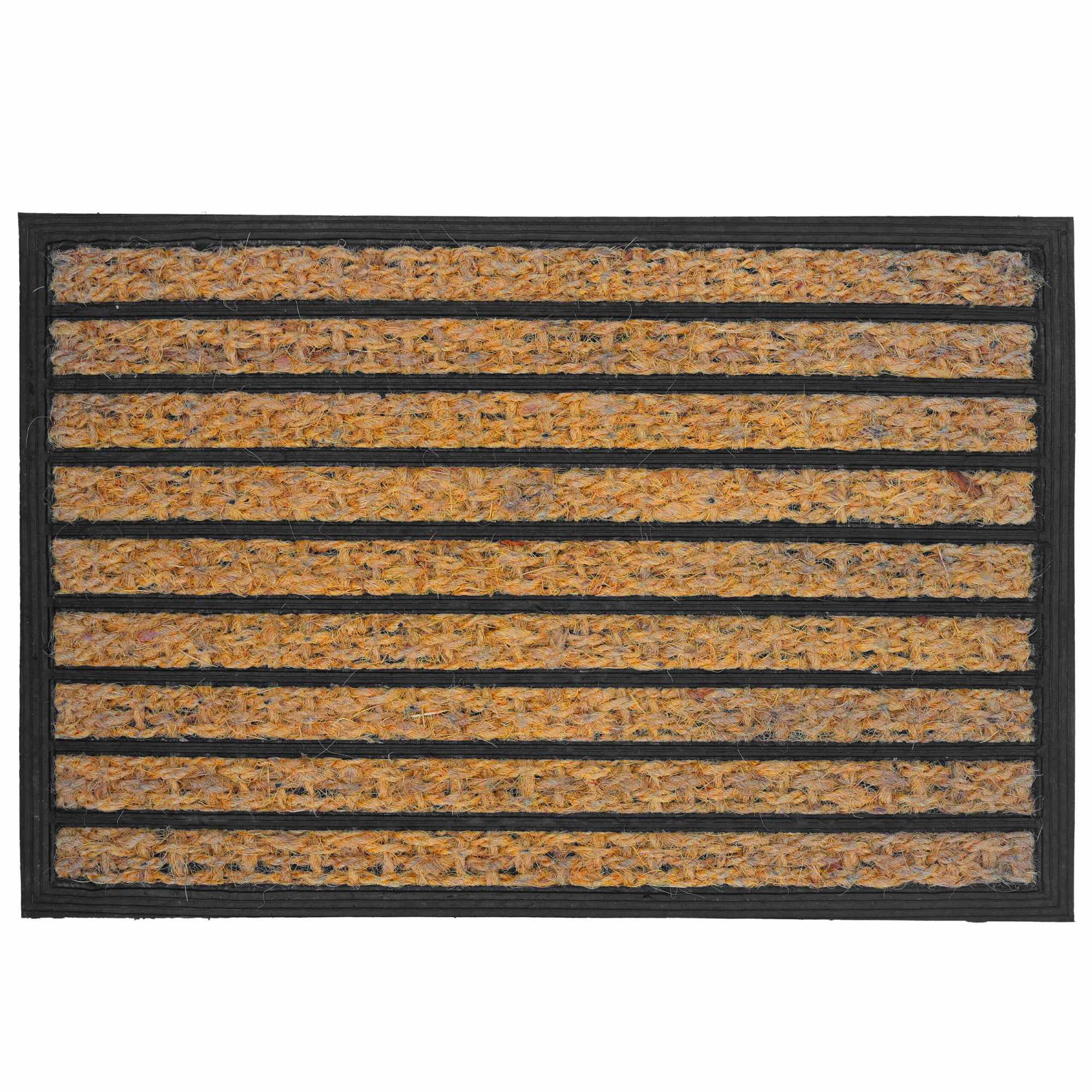 Coir & Pvc Doormat, 60x40 Cm, Natural & Black