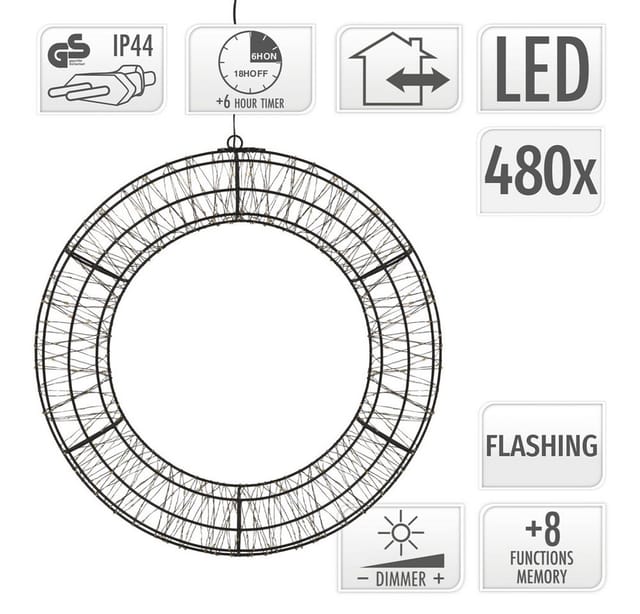 Ecd Germany Led Kranz Lichterkranz Ø38 Cm, Weihnachtsdeko Mit Lichterkette
