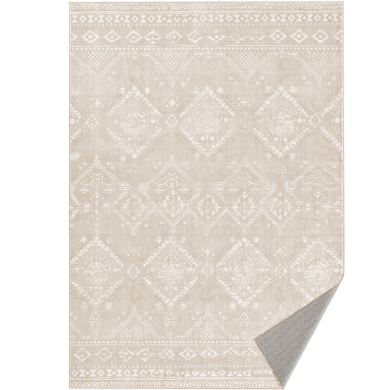 Wohnzimmerteppich 160 X 230 Cm, Rutschfest, Maschinenwaschbar, Im Bohème-stil, Cappuccino-beige