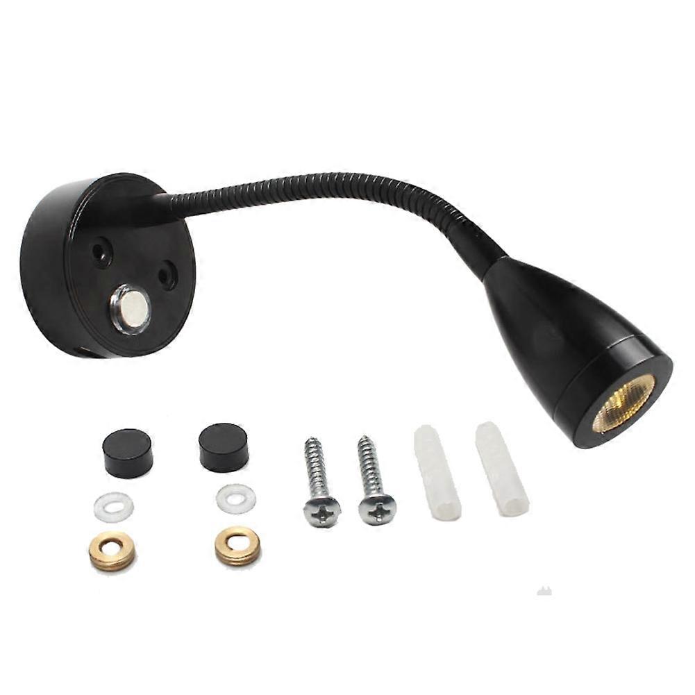Flexible Schwanenhals-usb-rv-leseleuchte Dc10-30v 3w 3-ton-led-innenbeleuchtung Für Wohnmobile, Wohnmobile Und Boote Schwarz