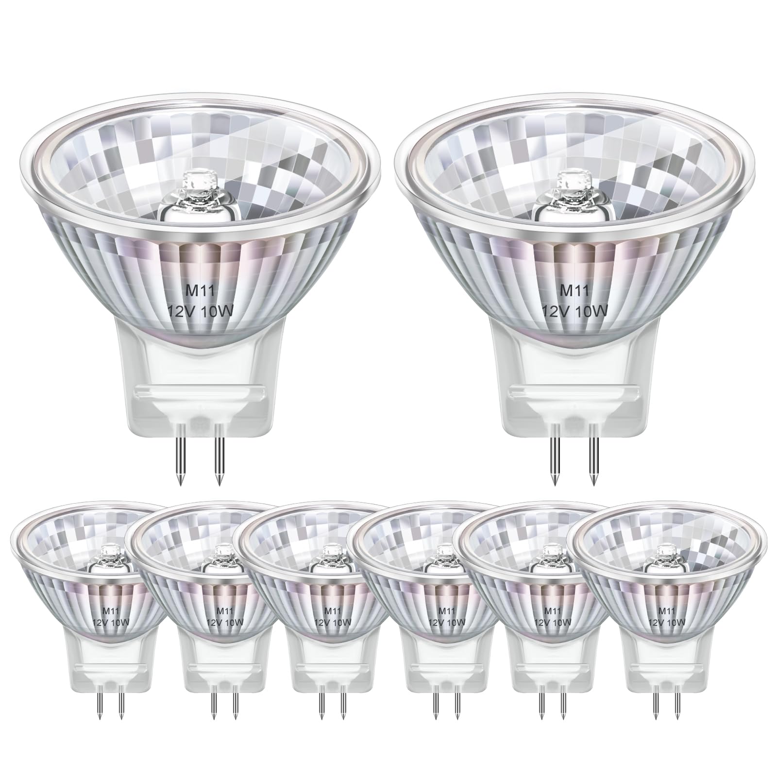 8er-pack Gu4 Mr11 Halogenlampen 12v 10w, 2800k Warmweiß Dimmbar