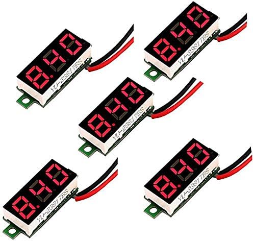 Stück Digitales Gleichstrom-voltmeter 0,28 Zoll Zweidraht 2,5 V–30 V Mini-digital-gleichstrom-voltmeter Spannungsprüfer, Led-digital-spannungsmesser (rot)