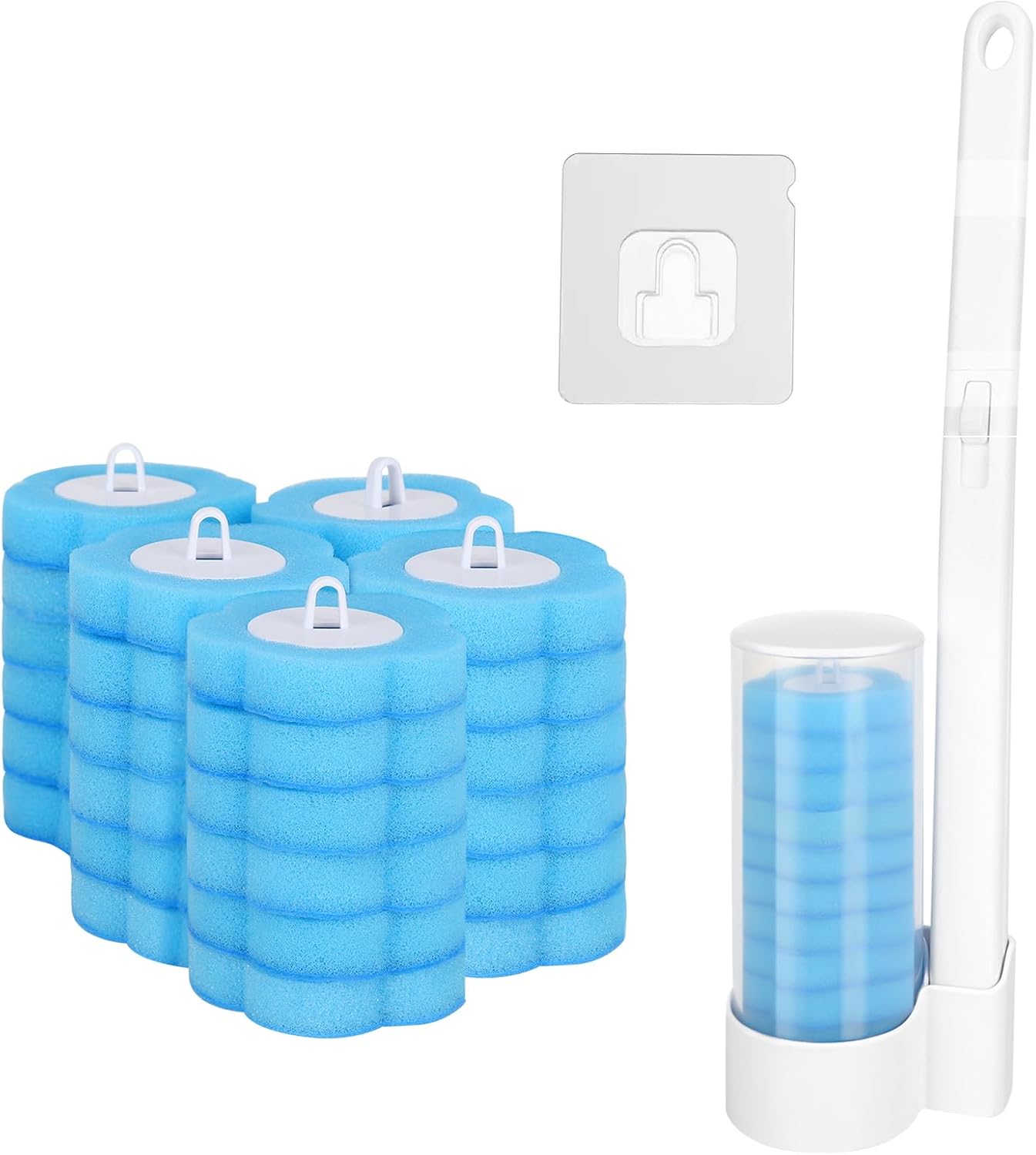 32-teiliges Set Mit Ersatzköpfen Für Toilettenbürsten Inklusive Griff, Einweg-toilettenbürsten-wandhalterung Und Reinigungsset Mit Toilettenbürstenstab