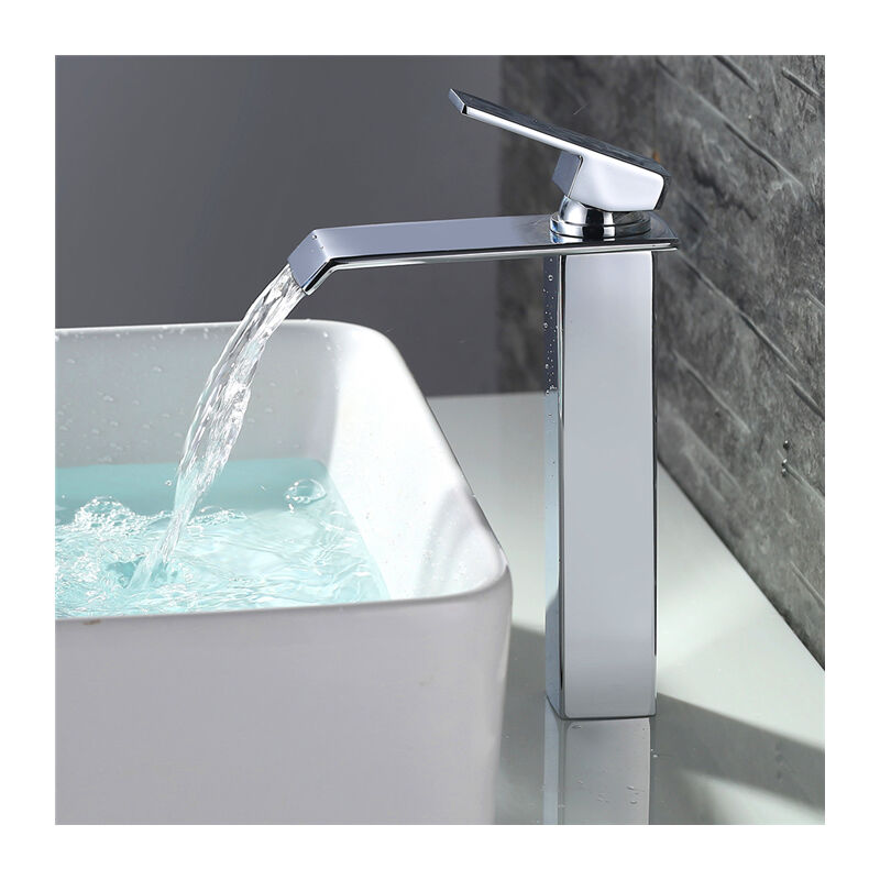 Badezimmer Wasserhahn Wasserfall Waschbecken Mischbatterie Hoher Auslauf Chrom Waschbecken Wasserhahn Modernes Design