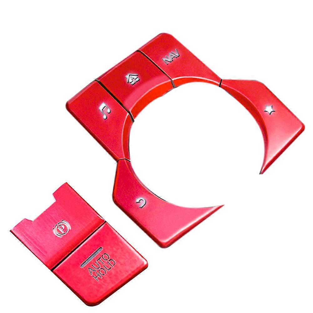7pcs Red Electronic Handbrake Multimedia Button Cover Trim For 6 -5 -9 2016-2020 Center Console Sti