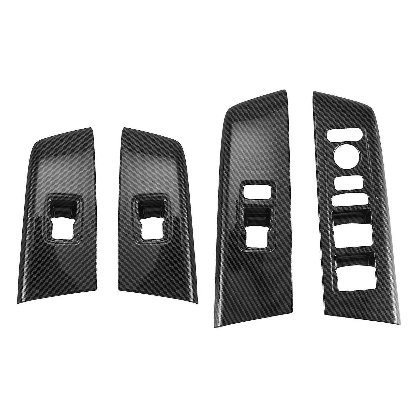 Auto Carbon Fiber Fenster Glas Taste Trim Schalter Abdeckung Tür Armlehne Panel Aufkleber Für -v 2022 2023