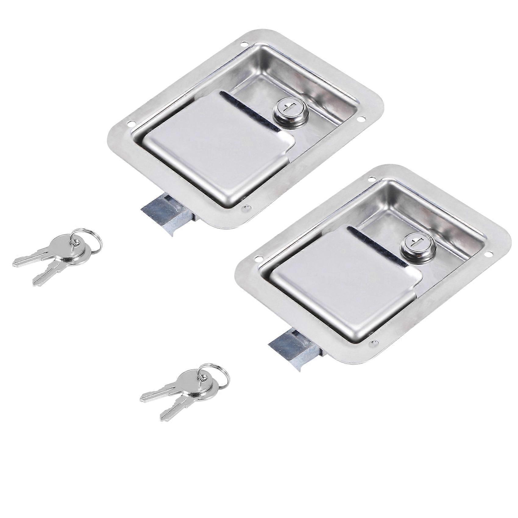 Hardware 2er-pack Paddelriegel Aus Edelstahl Mit Schloss Und Schlüssel – Bündiger Einzelgriff Für Türanhänger