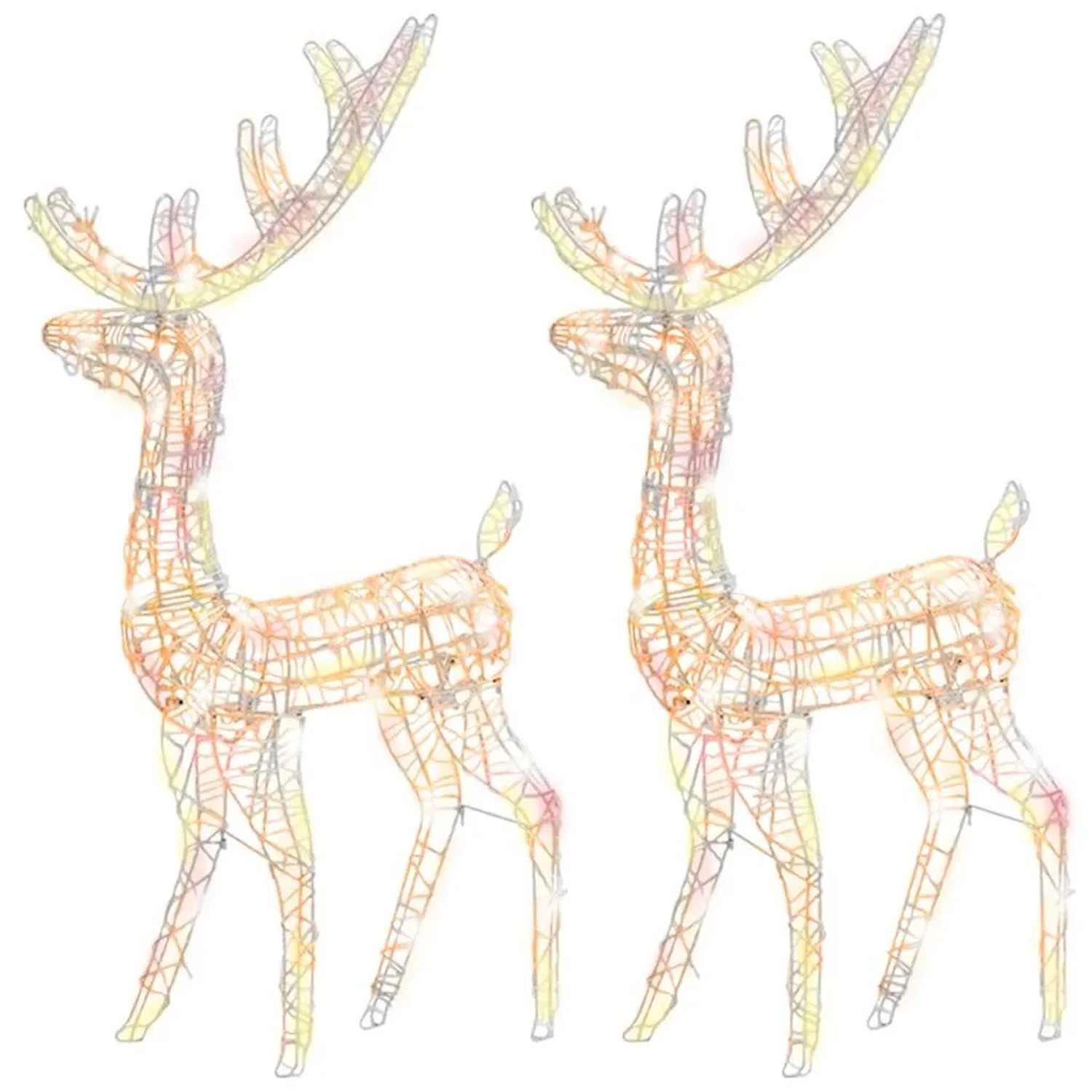 vidaXL Rentier Weihnachtsdekoration Acryl 2 Stk 120 cm Mehrfarbig 3154351
