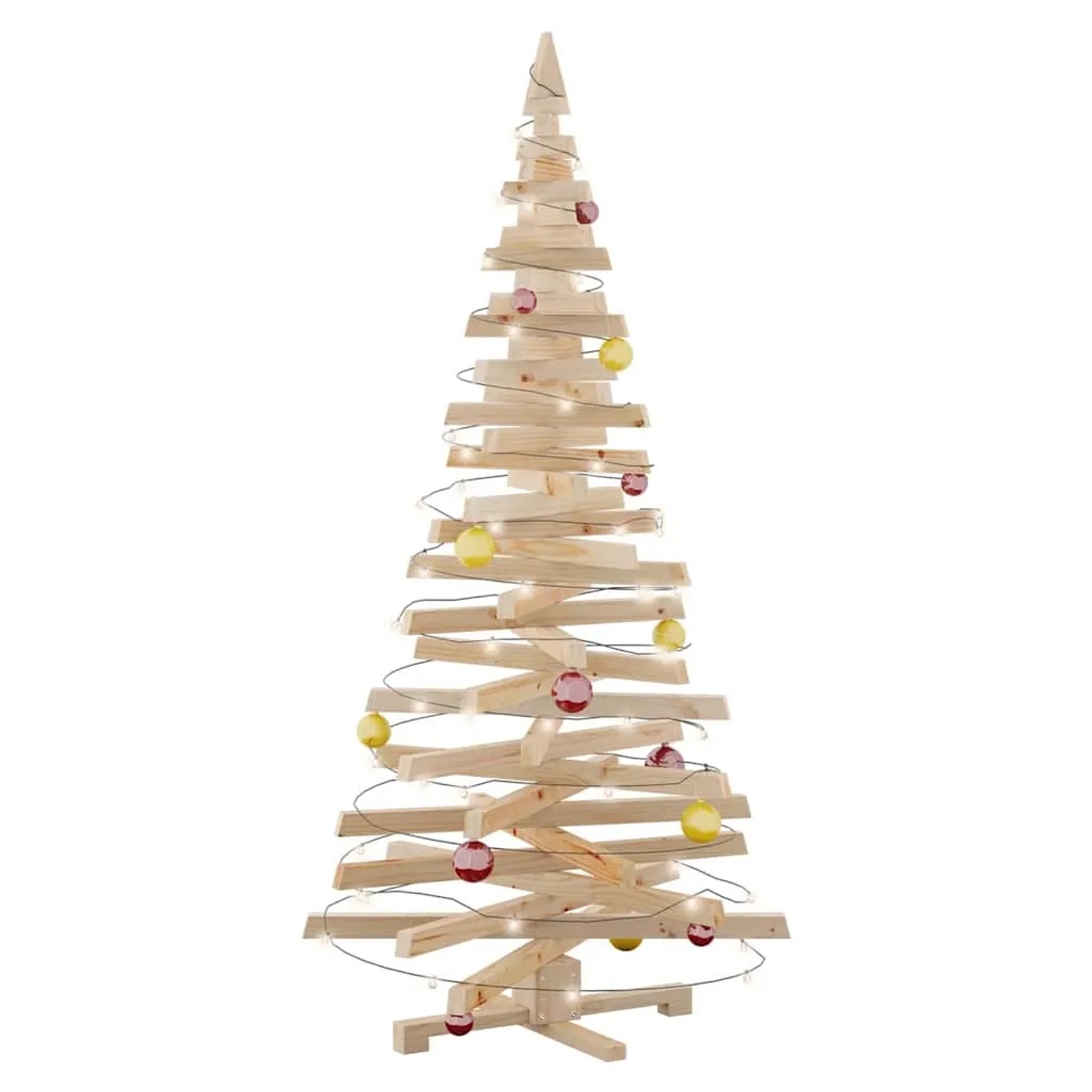 vidaXL Weihnachtsbäume mit Ständer Natur 180 cm Massivholz Kiefer 42016707