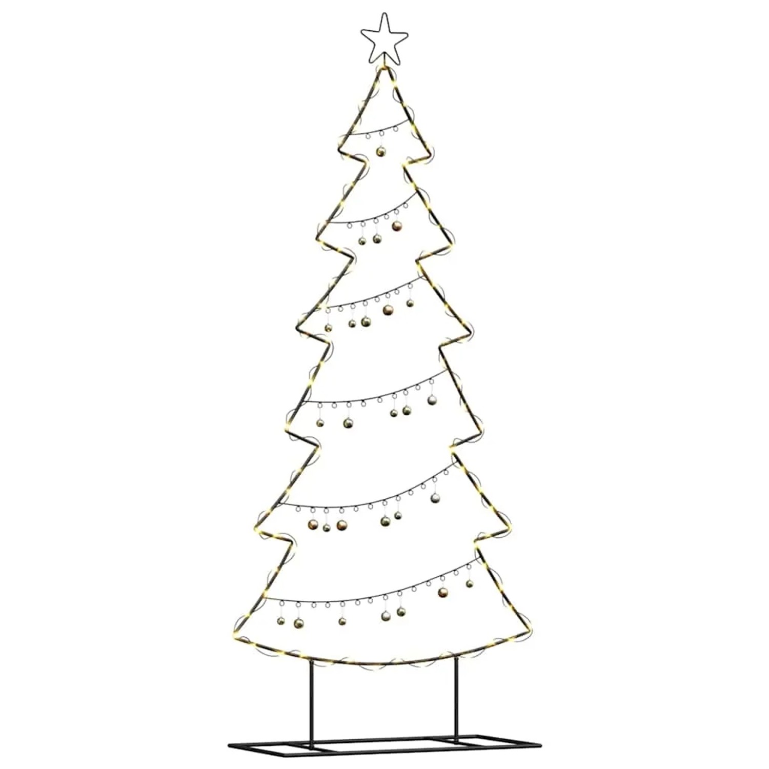 vidaXL Metall Weihnachtsbaum mit Ständer Schwarz 180 cm Stahl 42019190