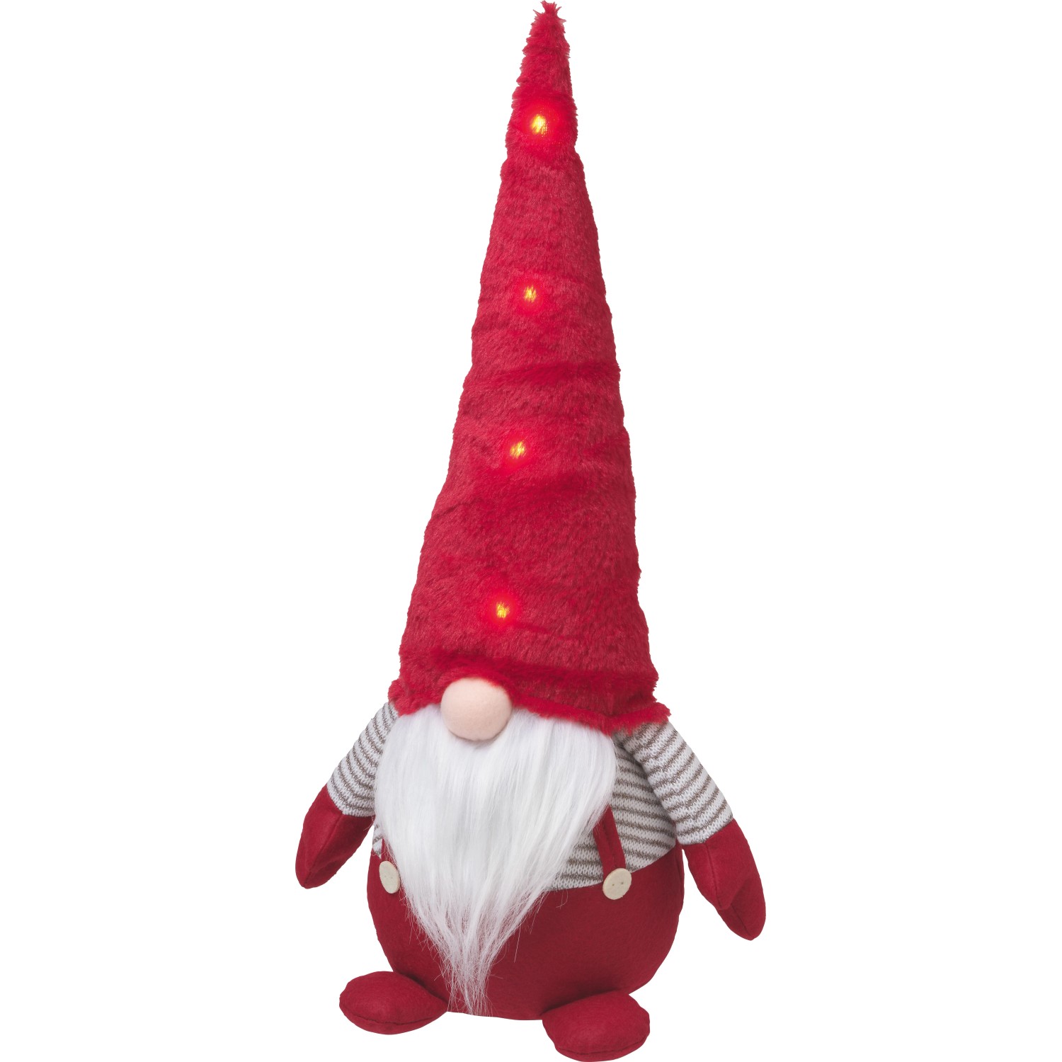 OBI Weihnachtsdeko Wichtel Rot Beleuchtet Polyestermütze 55 cm