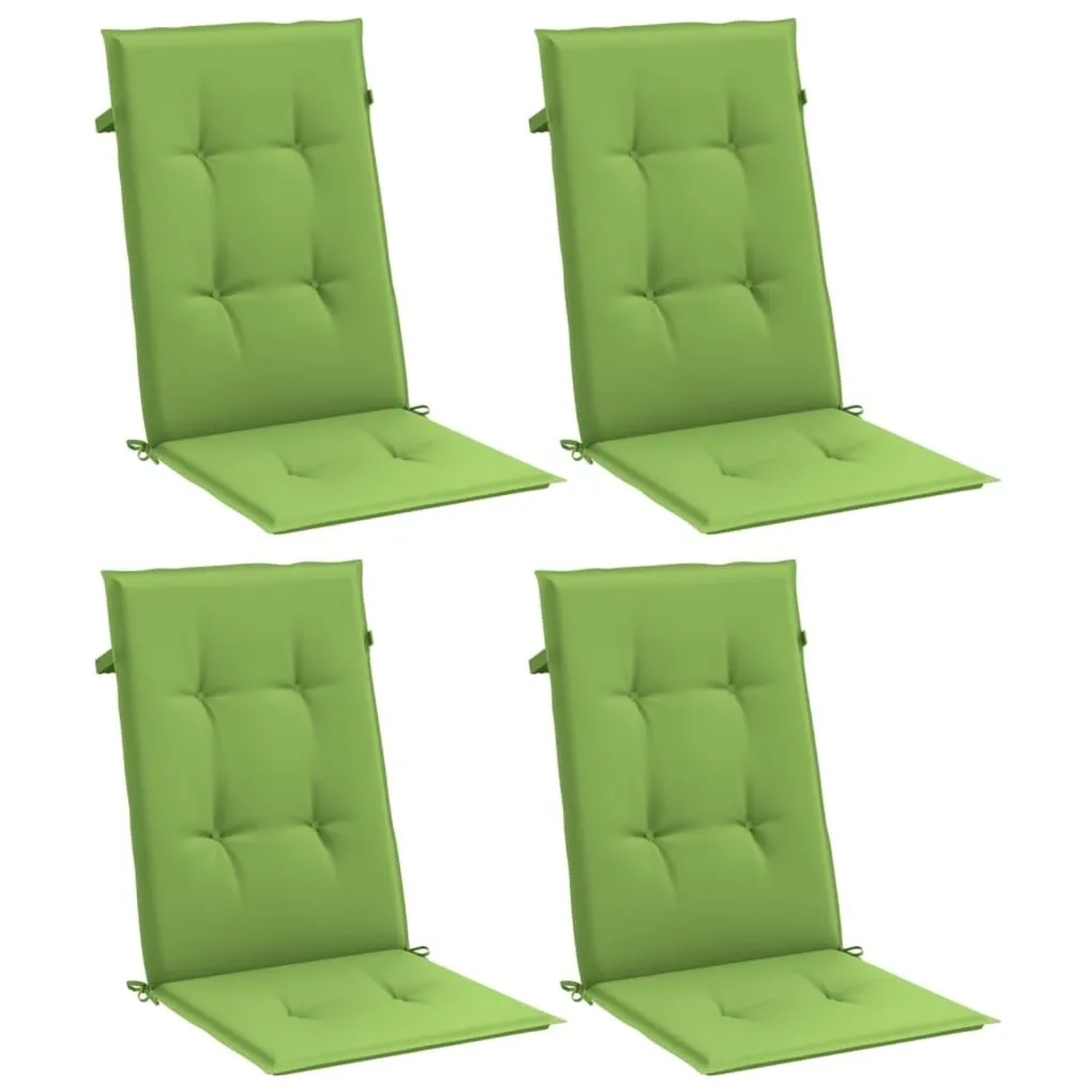 vidaXL Hochlehner-Auflagen 4 Stk Melange Grün 120x50x4 cm Stoff 4002428
