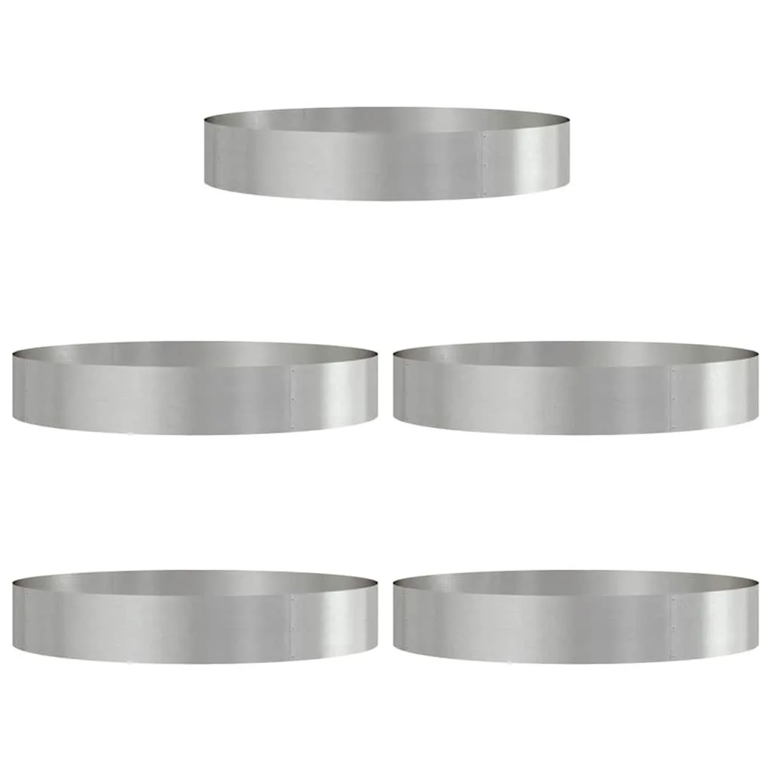 vidaXL Garten-Pflanzgefäß 5 Stk Silber 120 x 120 x 20 cm Edelstahl 873643