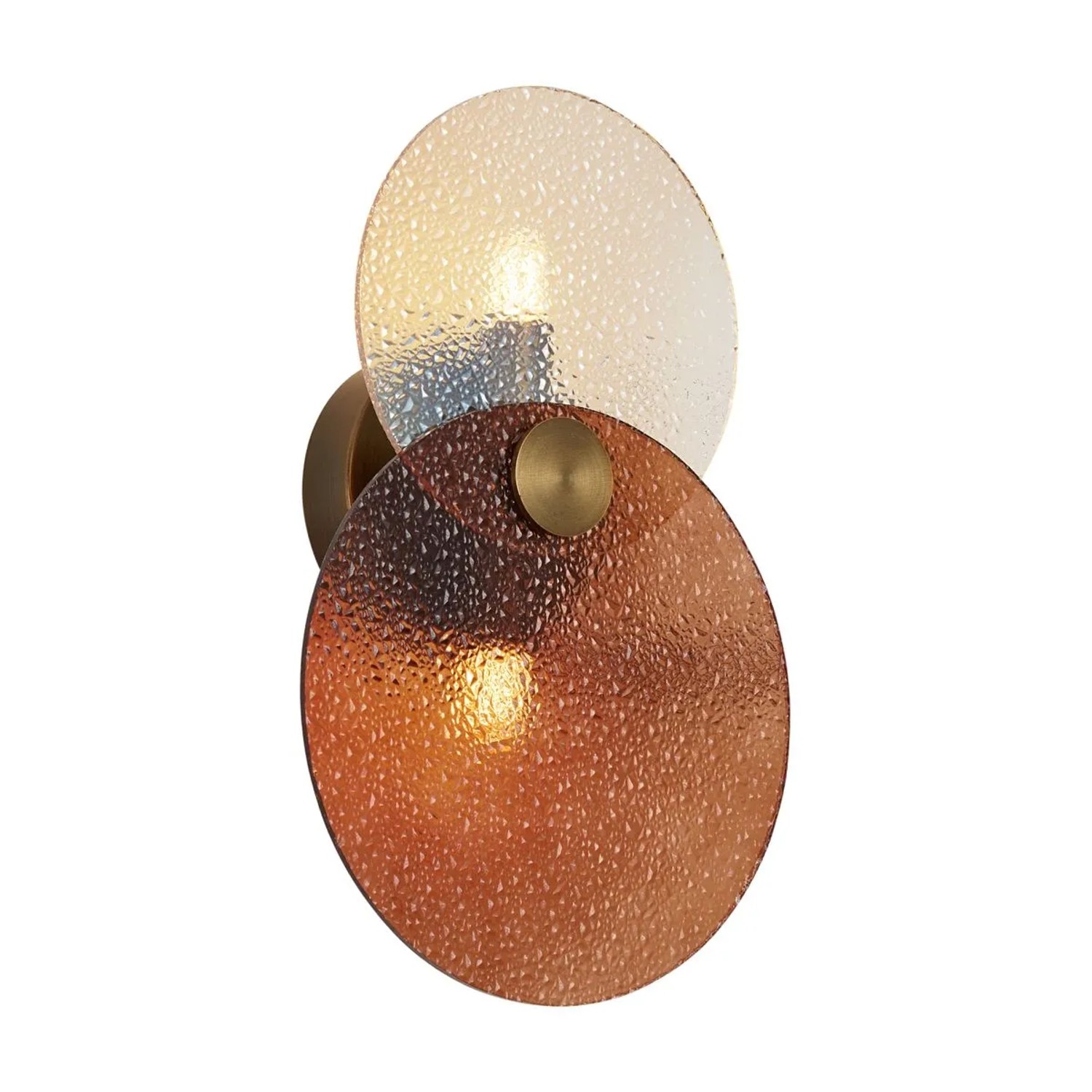 QAZQA Art Déco Wandleuchte DunkelBronze mit Amberglas 2 Flammig Text