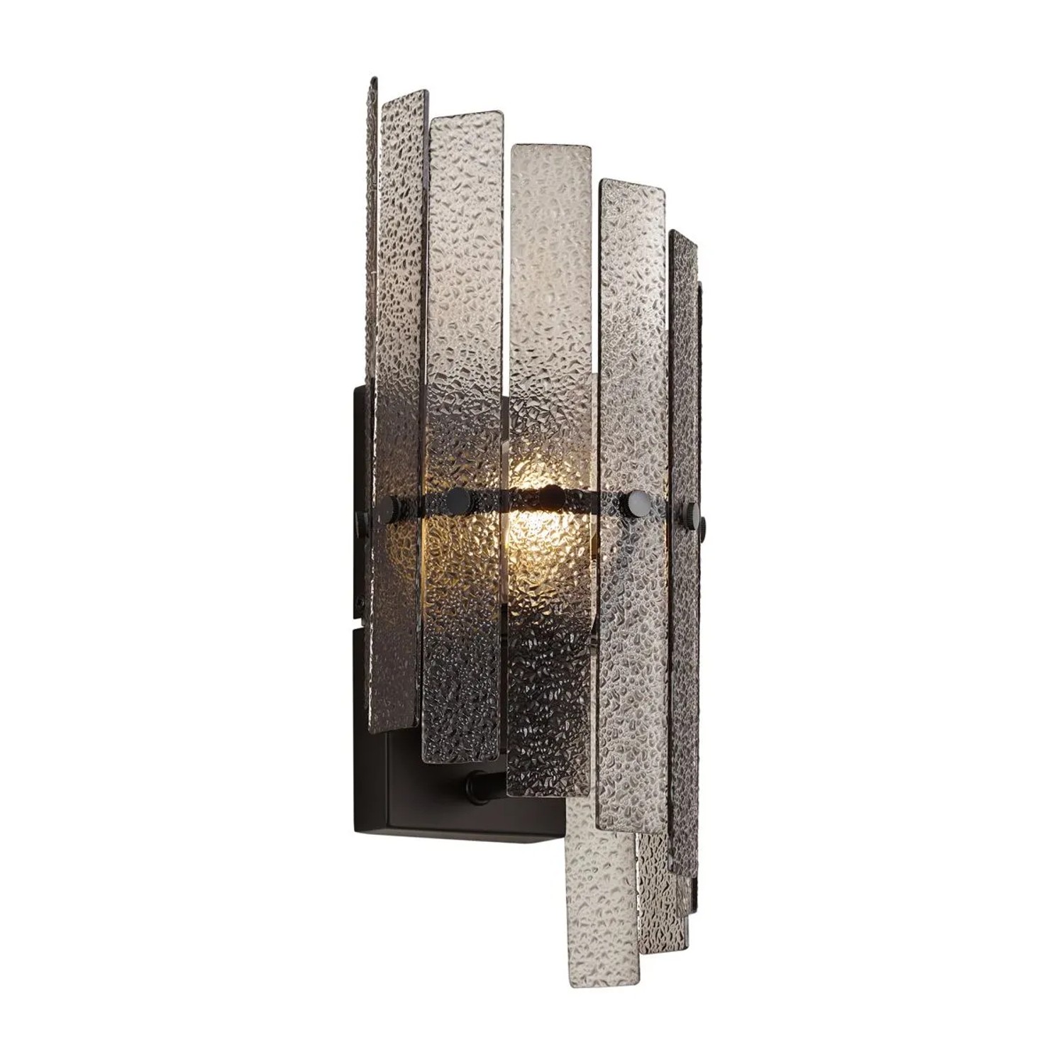 QAZQA Design Wandleuchte Schwarz mit Rauchglas Versailles