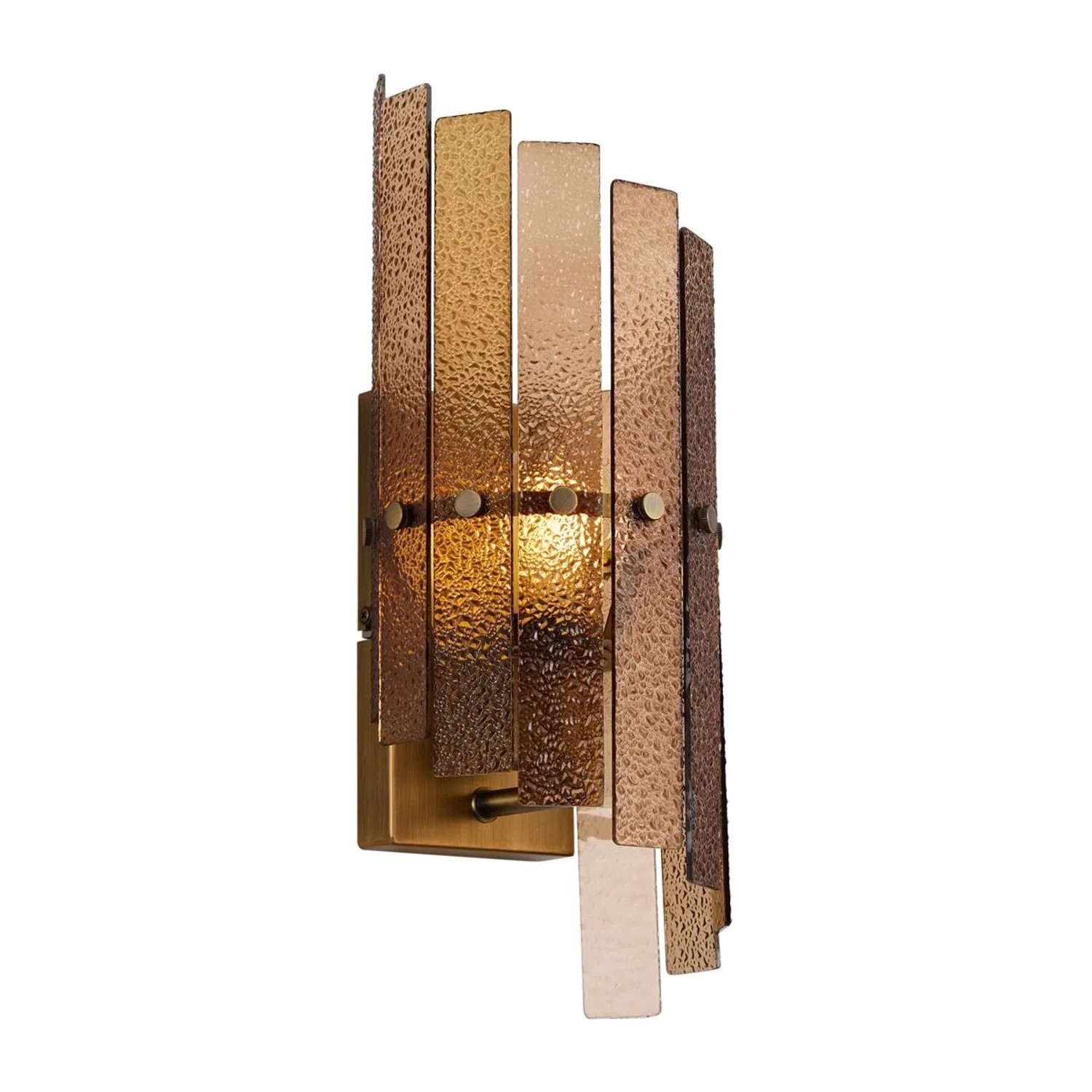 QAZQA Design Wandleuchte DunkelBronze mit Amberglas Versailles