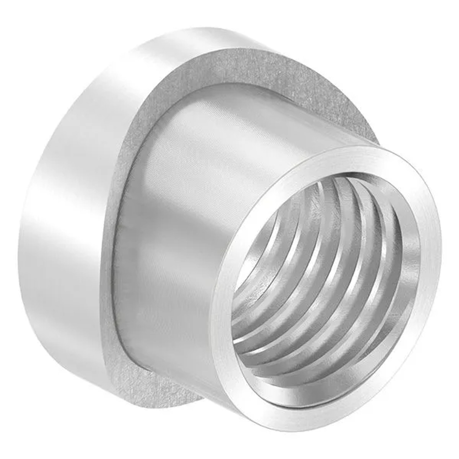 FeNau Gewindehülse Edelstahl V2A Für Rohr Ø 48,3 mm Gewinde M20 Geschliffen Korn 240