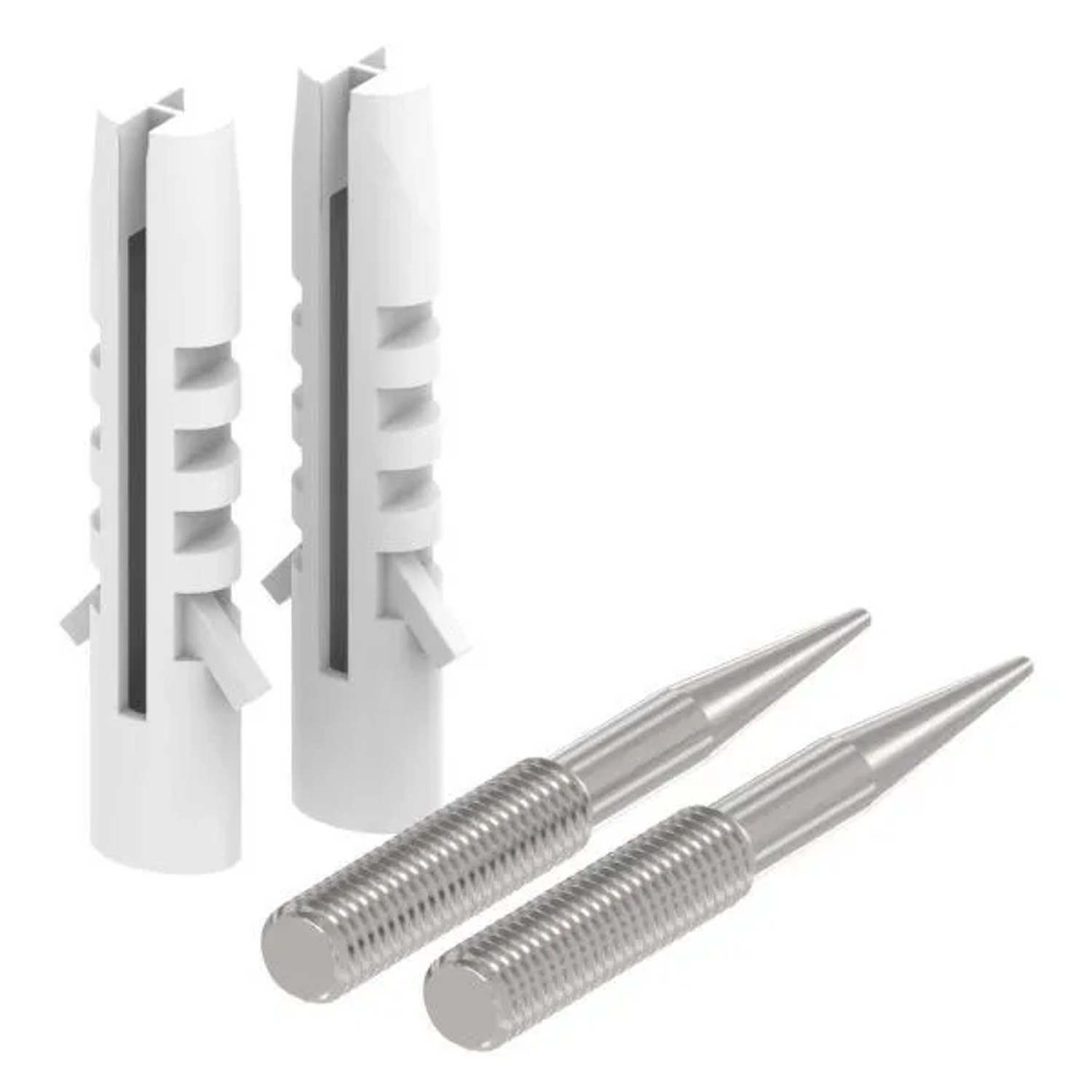 FeNau Hausnummern Befestigungsset V2A M4 Gewinde 40 mm Inkl. Dübel & Unterlegscheibe