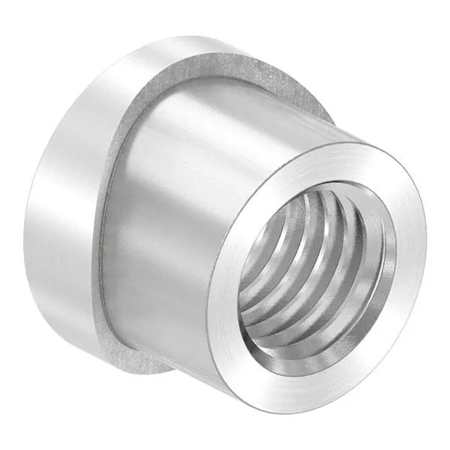 FeNau Gewindehülse Edelstahl V2A M12 Für Rohr Ø 33,7 mm Geschliffen Korn 240
