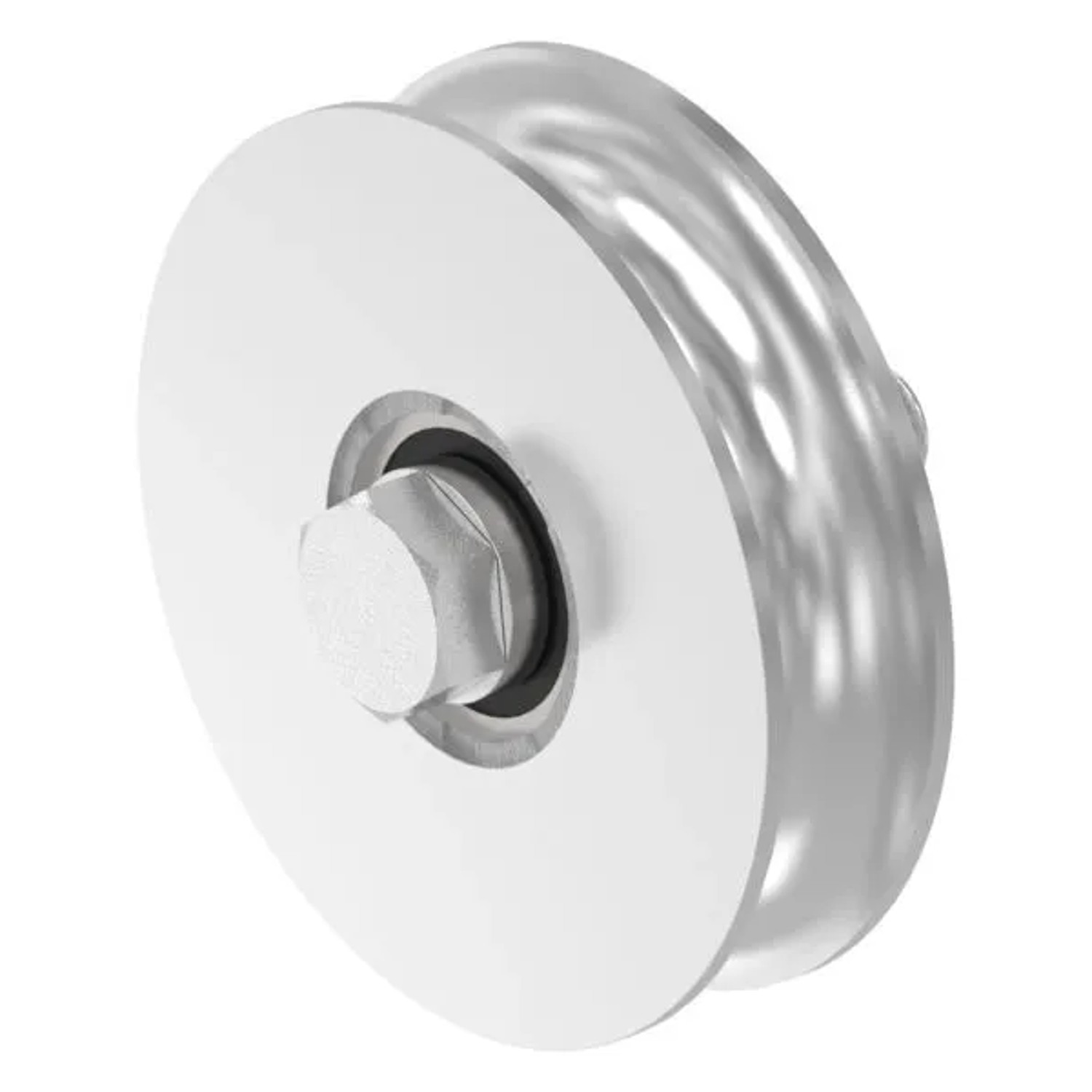 FeNau Schiebetorrolle Edelstahl V4A Ø 100 mm Rundrille Ø 20 mm 2 Kugellager